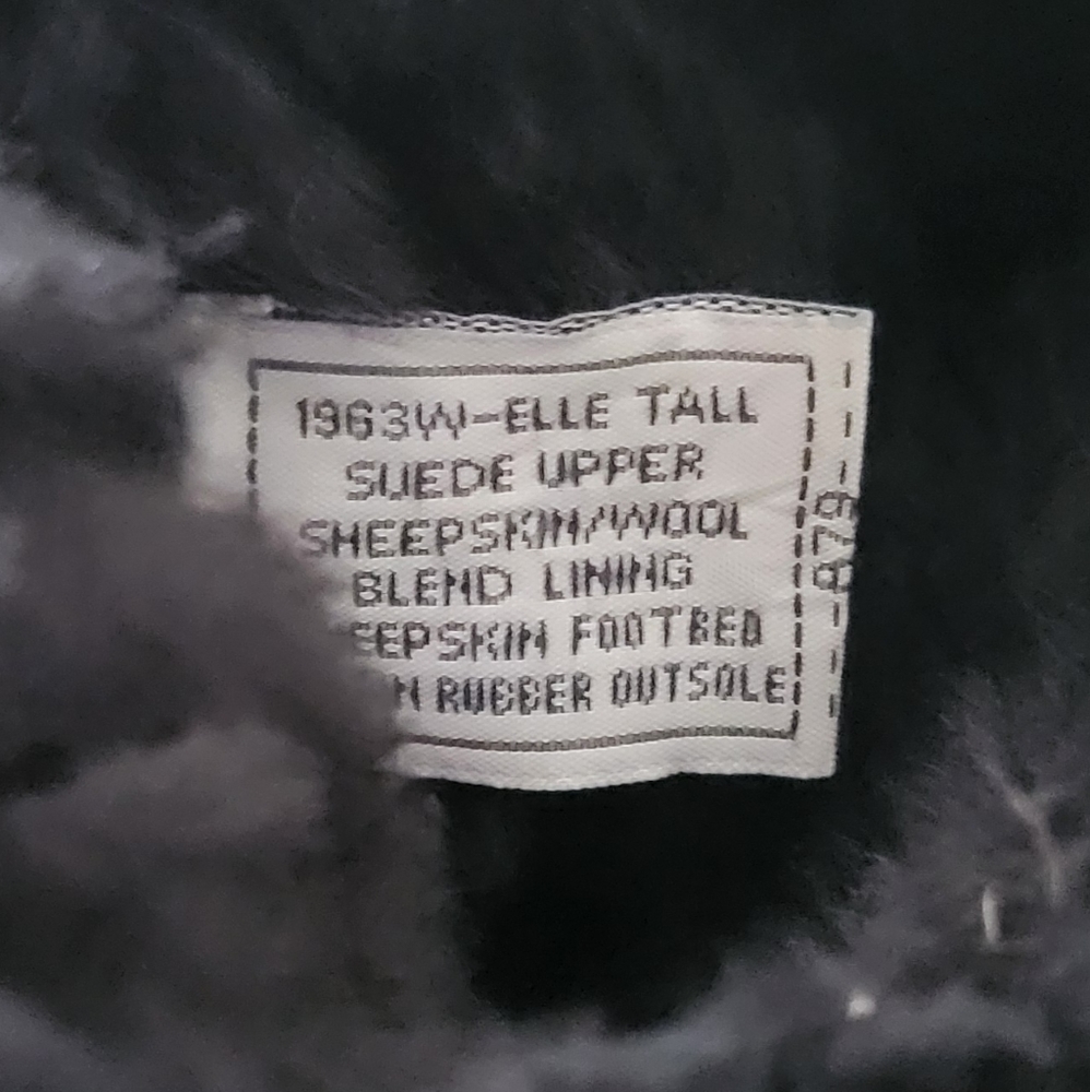 BEARPAW Elle Tall Women's Black Suede Boots Size 5 - Picture 8 of 9